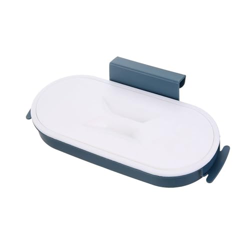 Removable Trash Bag Holder Hanging Holder Over The Cabinet Cupboard Home Kitchen Waste Bin Trash Rack Wall Mounted Waste Bin - color: Navy Blue