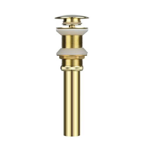 Pop-up Bathroom Sink Drain Stopper Without Overflow for Vessel Sink Lavotory Vanity, D01 (Polished Gold) - color: Polished Gold