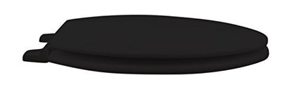 1F1E7-90 Premium Molded Wood Elongated Toilet Seat with Slow Close Hinge & OSG, Black - color: Black, style: ELONGATED