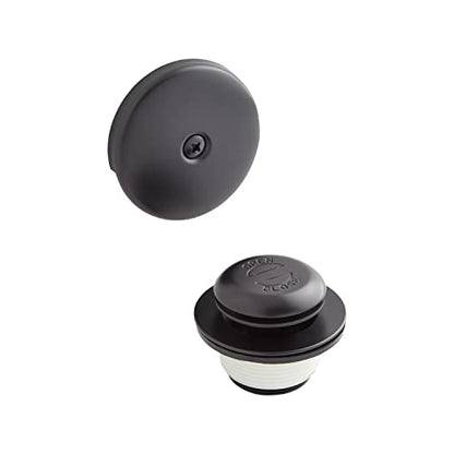 Signature Hardware 477094 Pop-Up Drain with Overflow Cover for Alcove Tub - Matte Black - color: Matte Black