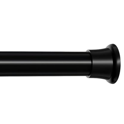 MEXAU 1 Pack Black Spring Tension Curtain Rods 16-37 Inch Small Shower Rod | Adjustable Tension Rods No Drilling for Window, Bathroom, Closet, 7/8"Spring Tension Rods,Small Shower Curtain Rod,Iron - color: Black-1P, size: 16-37 inch