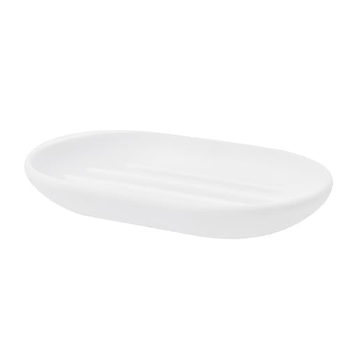 Umbra Touch Soap Dish, Plastic Soap Holder with Drainage, White - color: White