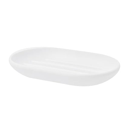 Umbra Touch Soap Dish, Plastic Soap Holder with Drainage, White - color: White