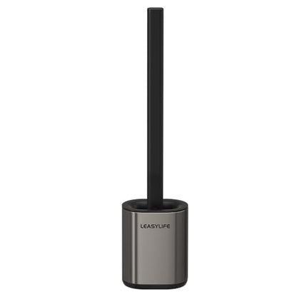 Toilet Brush and Holder, Tungsten Steel, Stainless Steel - color: Tungsten Steel