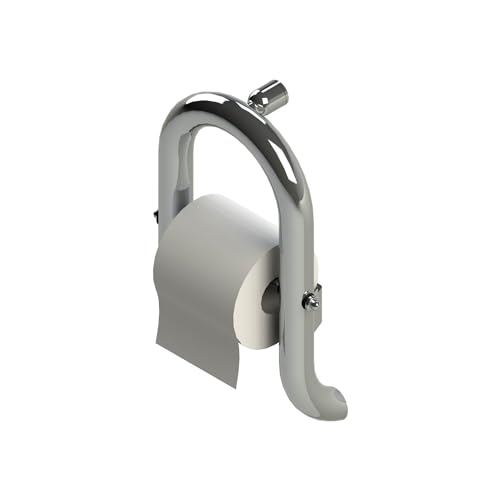 Toilet Roll Holder 13", Designer Premium Grab Bar for Bath and Shower Safety, Water Resistant, ADA Compliant Grab Bar for Adults, Seniors & Handicapped- Up to 500Lbs (Polished Chrome) - color: Polished Chrome