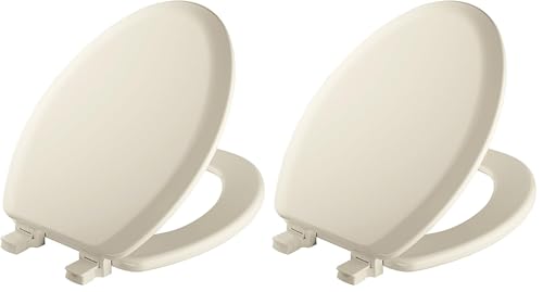 Mayfair Cameron Biscuit Toilet Seat, Non Slip Heavy Duty Wood, Easy Clean, Made in USA, Elongated (Pack of 2) - color: Biscuit, size: Elongated (Pack of 2)