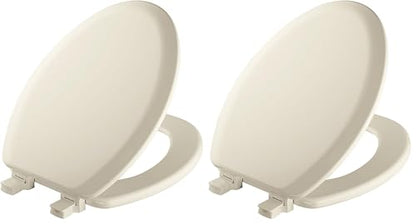 Mayfair Cameron Biscuit Toilet Seat, Non Slip Heavy Duty Wood, Easy Clean, Made in USA, Elongated (Pack of 2) - color: Biscuit, size: Elongated (Pack of 2)