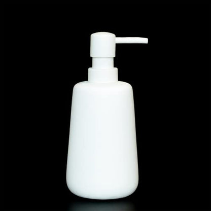 Soft Touch Matte White Ceramic Soap Dispenser, Minimal Design | Rubber Paint Finish, Smooth Relaxing Touch, Sleek Modern Shape, Elegant Countertop Accent, Minimal Bathroom And Kitchen Decor - color: Matte White