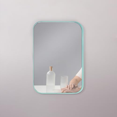 2Pcs Table Desk Vanity 8-Inch Makeup Mirror, Simple Portable Travel Mirror with Stand, Standing and Wall Hanging Dual-use Blue - color: 2pcs-blue
