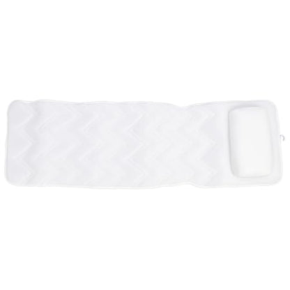 Ejoyous Full Body Bath Pillow, Spa Bathtub Pillow with Anti Slip Suction Cups, Luxury Bath Cushion Mat for Tub, White, Polyester, Neck/Back Support, Comfortable Spa Experience
