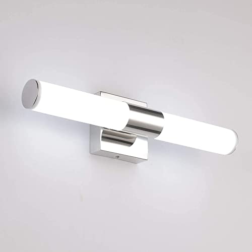 Bathroom Vanity Light Fixture, 16" Inches 8W 6000K Chrome LED Mirror Lights for Bathroom Wall Sconces Bar Lighting - size: 16 in-8W-6000K
