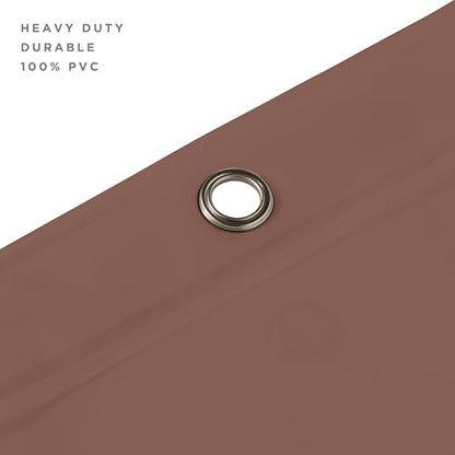 Bath Bliss 2 Pack PVC Heavy Weight Shower Curtain Liner | 4G | 70" x 72" | Rust Resistant Copper Grommets | Magnetic Hem | White - color: Brown