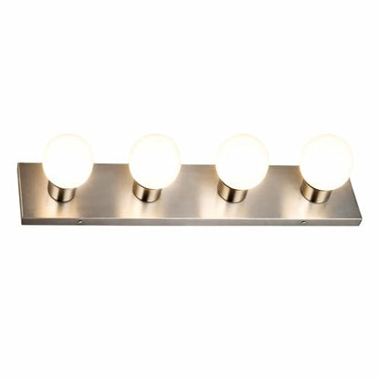 Design House 519298 Contemporary 4-Light Indoor Vanity Light Dimmable for Bathroom Bedroom Vanity Makeup, Satin Nickel - color: Satin Nickel