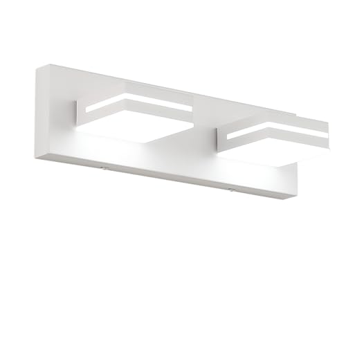SineRise LED Modern Bathroom Vanity Light Fixtures, Modern Acrylic Bathroom Wall Lighting Fixtures Over Mirror, 2-Light, 15.5-Inch, White, 100%-0% White - color: White, 100%-0% White, size: 2-Light, 15.5-Inch