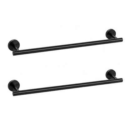 16 Inch Matte Black Bathroom Towel Bar, 2 Pieces Towel Racks for Bathroom SUS304 Thicken Stainless Steel Towel Holder - color: Black