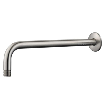 Joyrain Shower Arm Extension with Flange Base, 304 Stainless Steel Extension Pipe, Adjustable Flexible Shower Arm (Brushed stainless teel, 12-Inch L-Shaped Extension Arm) - color: L-Shaped Extension Arm( 12-In), size: Brushed stainless teel
