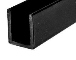 Brixwell SDCD38BL-CCP4 Black 3/8" Fixed Panel Shower Door Deep U-Channel 4 inch Sample - color: Black, size: 4 Inch - Sample