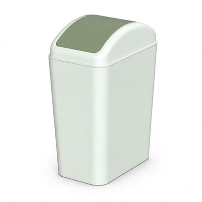 4.5 Gallon Plastic Swing Lid Trash Can, Slim Garbage Bin, Green | Trash Bin with Lid, Waste Basket Swing Top - color: Green