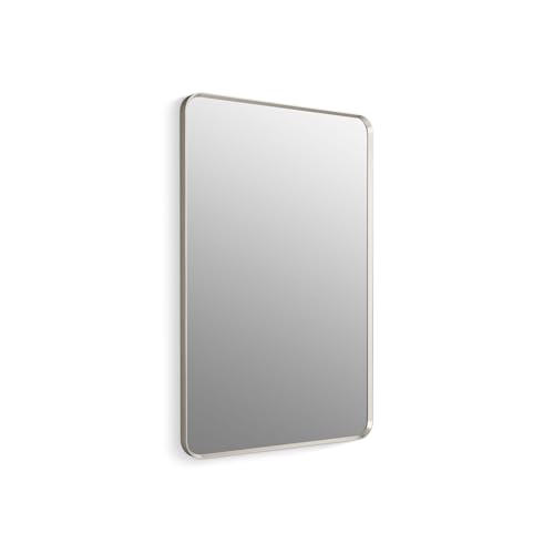 Kohler Essential 30 in. W x 45 in. H Rectangular Framed Wall Mount Bathroom Vanity Mirror in Brushed Nickel - color: Brushed Nickel, size: 45"L x 30"W, style: Rectangle