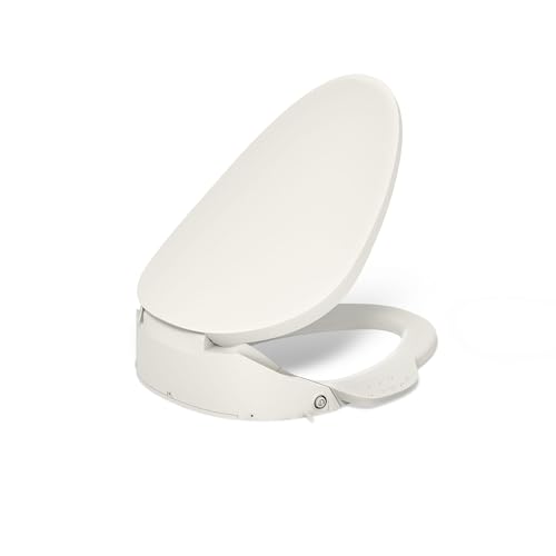 Kohler PureWash E750 Elongated Heated Bidet Toilet Seat, Touchscreen Remote Control, Biscuit, Quiet-Close Grip-Tight Lid, Self-Cleaning Wand, Warm Water Bidet, Adjustable Water Pressure, Nightlight - color: Biscuit