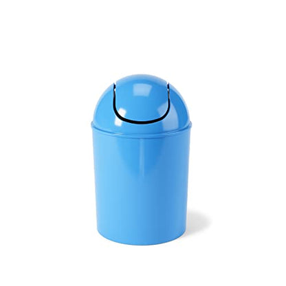 Umbra 1.25 Gallon Mini Waste Can with Removable Swing-Top Lid - Small Garbage Bin for Kitchen, Bathroom, Bedroom, Office - Compact Trash Can Fit Under Tables & Counters - Sky Blue - color: Sky Blue