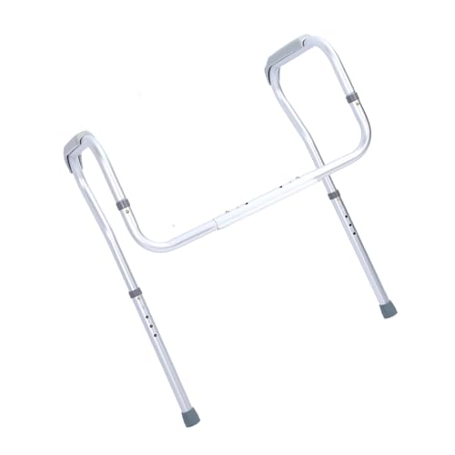 Aramox Bathroom Toilet Guardrail Aluminum Alloy Toilet Safety Frame 5 Level Height and Width Adjustable 220 Lb Support for Elderly Disabled Pregnant Women Recovery Use