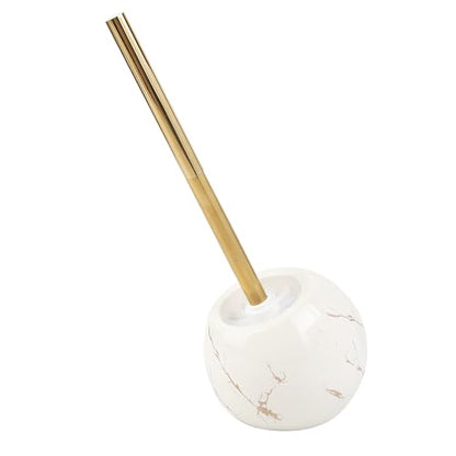 Toilet Brush and Holder Set - Toilet Bowl Brush and Holder with Sturdy Bristles Bathroom Accessories Toilet Cleaner Brush for Bathroom (White) - color: White