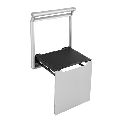 Folding Shower Seat Wall Mounted Heavy Duty Aluminum Alloy Bath Chair with Handrail Non Slip Pads for Elderly Disabled Pregnant Women Bathroom Shower Room