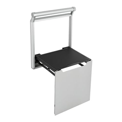 Folding Shower Seat Wall Mounted Heavy Duty Aluminum Alloy Bath Chair with Handrail Non Slip Pads for Elderly Disabled Pregnant Women Bathroom Shower Room
