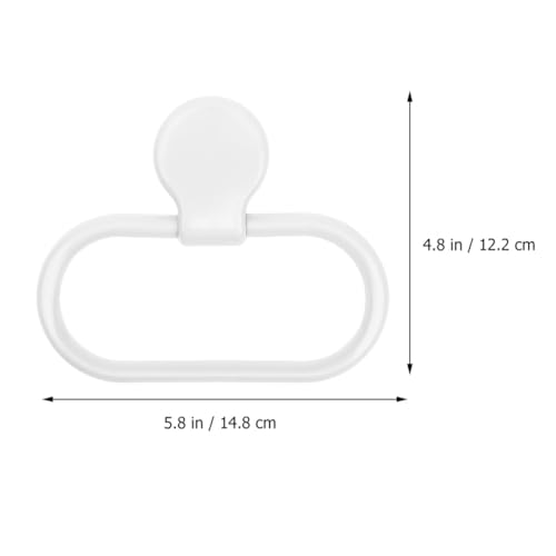 Zerodeko 2pcs Self-Adhesive Wall Towel Holder Hand Towel Ring for Bathroom and Kitchen No-Drill Mount White Rack for Wall Or Cabinet Use