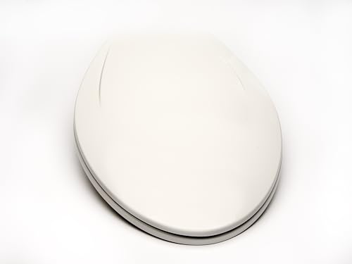 2Q1E6-04 Builder Grade Slow Close Plastic Toilet Seat with Vari Adjust Lok-Down R'N'C Hinge and Quik-Lok Mounting Hardware, Elongated, Cotton White - color: Cotton White, style: Elongated