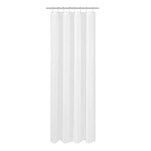N&Y HOME Fabric Shower Curtain Liner Extra Long Stall Size 48x84, White | Hotel Quality, Bottom Magnets, Machine Washable, Water Repellent, 48 x 84 inches Bathroom Curtain with Grommets - color: White, size: 48"W x 84"L (Pack of 1)