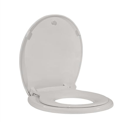Toddler Toilet Seat Round with Toilet Seat Cover – Potty Training Toilets for Boys and Girls, Family Bathroom PP Toilet Seats with Child Seat, Biscuit - color: Biscuit, size: Round