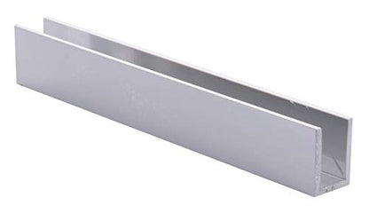 Brixwell SDCD38BA-CCP4 Brite Anodized 3/8" Fixed Panel Shower Door Deep U-Channel 4 inch Sample - color: Brite Anodized, size: 4 Inch - Sample