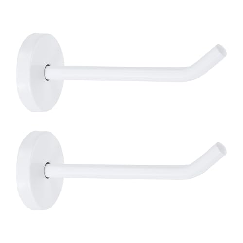 uxcell 2Pcs 4 Inch Coat Hooks, Stainless Steel Long Nose Wall Mount Hook, Robe Towel Hangers with Screws for Livingroom Bathroom Closets and Wardrobe, White - color: White, size: 4 Inch