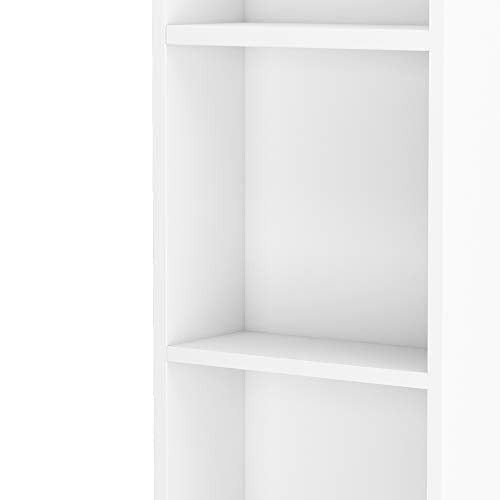 White Bathroom Tall Cabinet, Slim Storage Cabinet, Narrow Freestanding Floor Cabinet with Drawer & Shelves, Linen Tower,Storage Cabinet with Open Shelves,Shelves for Home, Kitchen 34 x 33 x 178CM