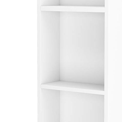 White Bathroom Tall Cabinet, Slim Storage Cabinet, Narrow Freestanding Floor Cabinet with Drawer & Shelves, Linen Tower,Storage Cabinet with Open Shelves,Shelves for Home, Kitchen 34 x 33 x 178CM