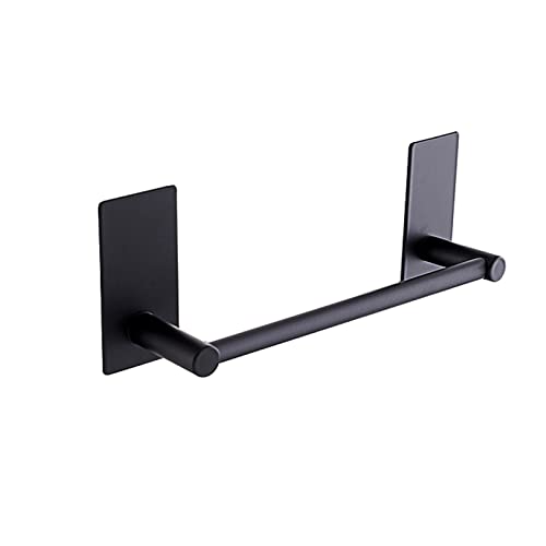 Adhesive Black Towel Bar 9-inch, Stick On Bath Towel Rack, Hand Towel Holders, No Drilling on Wall - Black - color: Black, size: 9-Inch