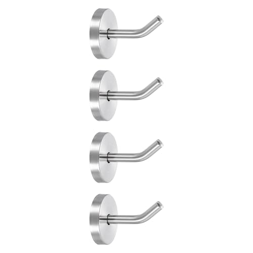 uxcell 4Pcs 2 Inch Coat Hooks, Stainless Steel Long Nose Wall Mount Hook, Robe Towel Hangers with Screws for Livingroom Bathroom Closets and Wardrobe, Silver Tone - color: Silver Tone, size: 2 Inch