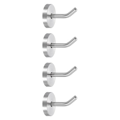 uxcell 4Pcs 2 Inch Coat Hooks, Stainless Steel Long Nose Wall Mount Hook, Robe Towel Hangers with Screws for Livingroom Bathroom Closets and Wardrobe, Silver Tone - color: Silver Tone, size: 2 Inch