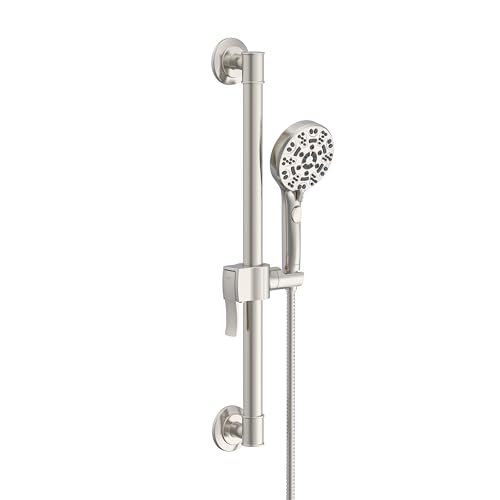 Gerber SteadyStyle 8-Spray Round Wall Bar Shower Kit with Hand Shower - color: Brushed Nickel