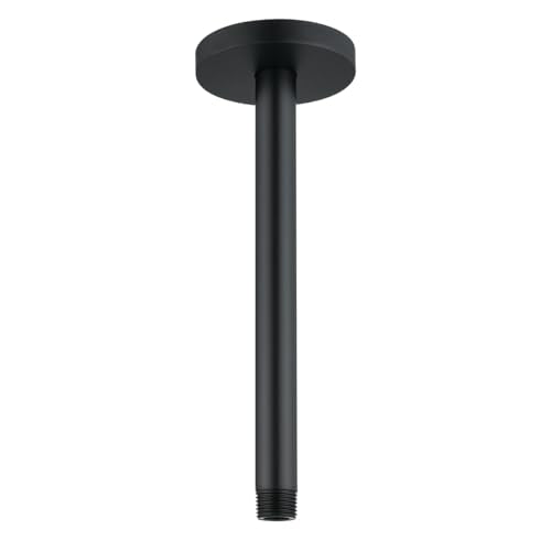 RANDOM Shower Arm with Flange,8 Inches Ceiling Mount Shower Head Extension Arm Straight Arm Ceiling-Mounted For Fixed Shower Head,Matte Black.RD91038-8MB - color: 8″ Matte Black(Round Flange)