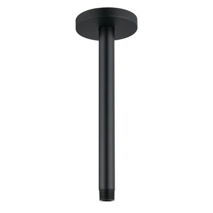 RANDOM Shower Arm with Flange,8 Inches Ceiling Mount Shower Head Extension Arm Straight Arm Ceiling-Mounted For Fixed Shower Head,Matte Black.RD91038-8MB - color: 8″ Matte Black(Round Flange)
