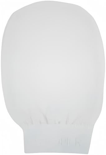 Wildpier Plus+ Exfoliating Glove Mitt Body Scrub for Bath Shower Spa Hand Exfoliator Gloves, Dead Skin Cell Remover, Plant Based Deep Exfoliation Scrubber, White