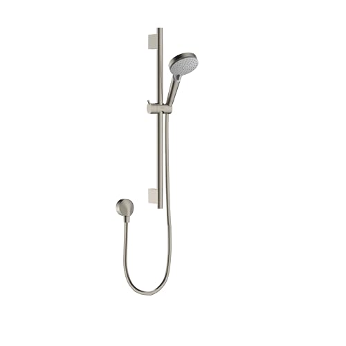 hansgrohe Vernis Blend 11-inch 3-Spray Handshower with Slide Bar and Hose, Rain, IntenseRain, Handheld Shower Head System in Brushed Nickel, 04970820 - color: Brushed Nickel, size: 1.75