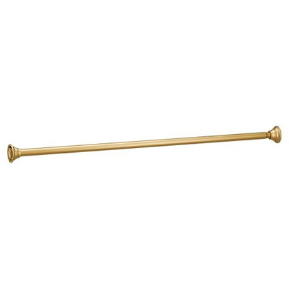 Moen TR1000BG 44-Inch to 72-Inch Adjustable Tension Mounted Straight Shower Curtain Rod, No Drilling Required, Brushed Gold Finish, Fits Standard Bathtubs - color: Brushed Gold