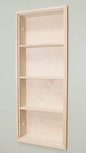 14x36 Sloane Recessed Wall Niche Medicine Cabinet Replacement, in The Wall Bathroom Cabinet Insert Shelf/Shelves, Made in North America, Real Wood, NO MDF, Plain, Unfinished - color: Unfinished, size: 14x36