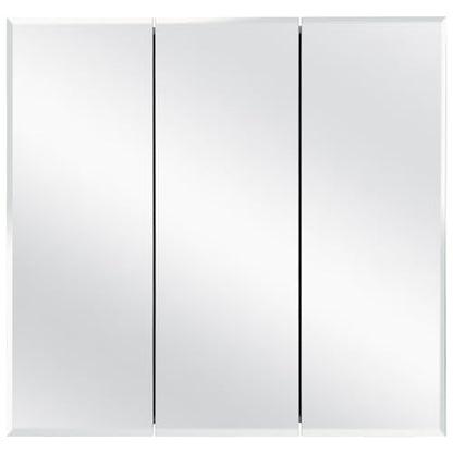 Design House Cyprus 30-in. Wide Medicine Cabinet, 3 Frameless Mirrored Doors, 2 Adjustable Shelves, Pre-Assembled, Surface or Recess Mounted, White, 30.0 in. W x 4.4 in. D x 30.0 in. H, 59749 | Adjustable Shelves, Wall Mount, Contemporary/Modern, Wood, Ba