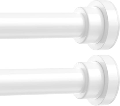 Shower Curtain Rods 31-76" 2Pcs White Spring Tension Rod Adjustable | 7/8" Tension Shower Rod Carbon Steel Tube, Rust-Proof Non-Slip Tool-Free, Ideal Shower Rods for Bathroom Windows Room Divider - color: White, size: 31"-76"-2P