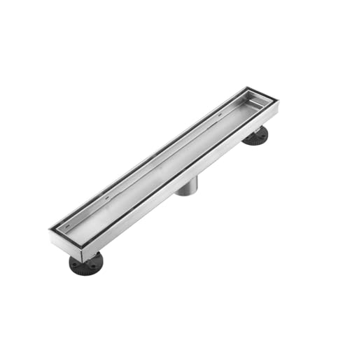 AVSIILE Linear Shower Floor Drain, 18 Inch Brushed Nickel 304 Stainless Steel Bathroom Drains Kit, Rectangular Shower Trench Drain with Reversable Tile-in Pattern Drain Cover & Hair Catcher - color: Brushed Stainless, size: 18 Inch